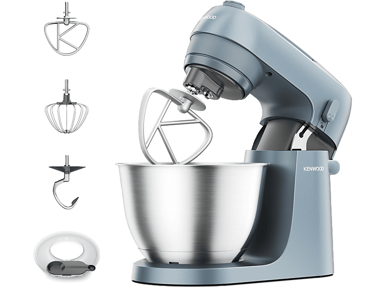 Robot de cocina - Kenwood, Amasador de repostería Kenwood Go KZM35.000GY, 800 W, 4 l, 6 velocidades + Función Pulse, Azul Tormenta