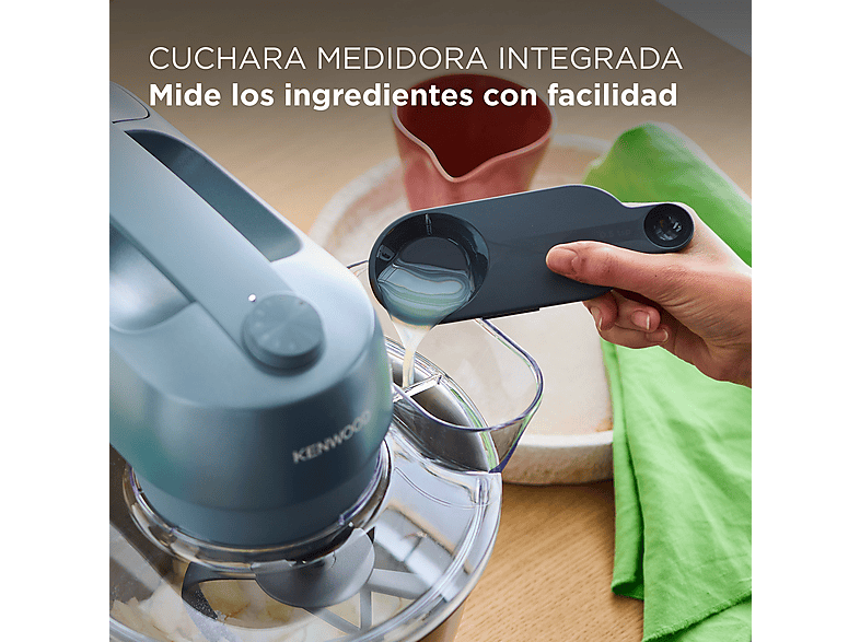 Robot de cocina - Kenwood, Amasador de repostería Kenwood Go KZM35.000GY, 800 W, 4 l, 6 velocidades + Función Pulse, Azul Tormenta