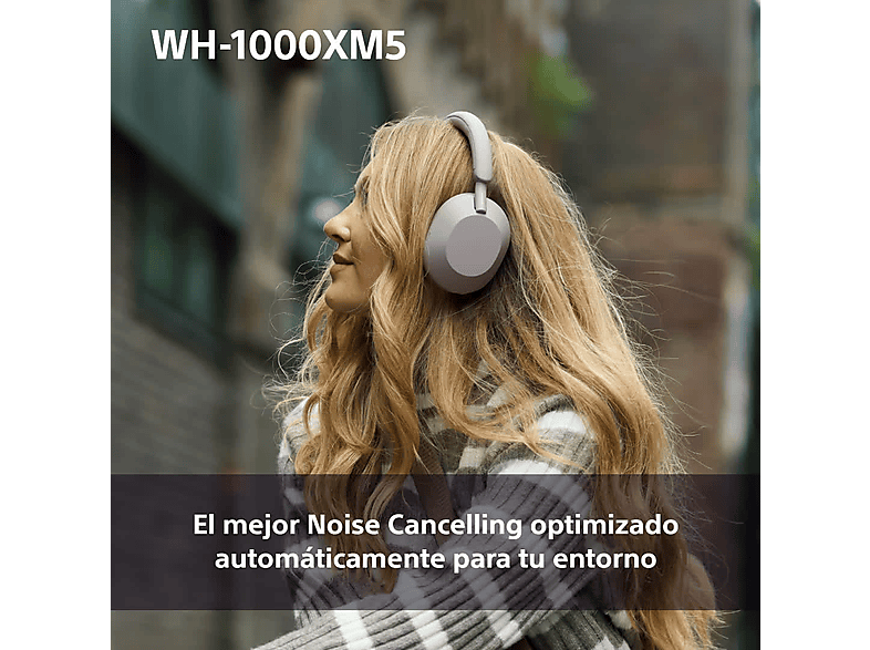 Auriculares inalámbricos - Sony WH-1000XM5P, Cancelación ruido (Noise Cancelling), 30h, Hi-Res, Carga Rápida, Con Asistente, Bluetooth, Diadema, Rosa