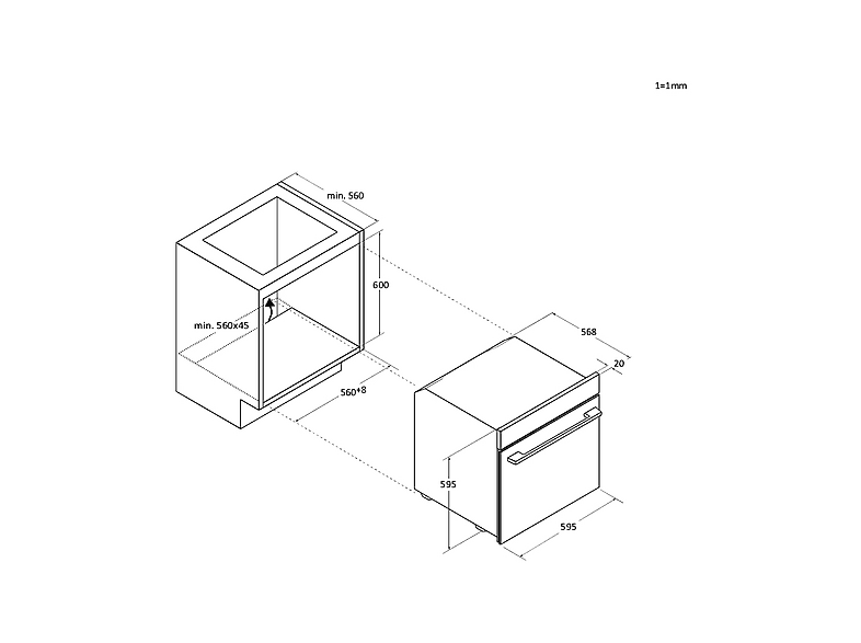 Horno - Candy Bake 600, Convección + Ventilador, Hidrolítico, 78 l, 59.5 cm Alto y Ancho, 9 Funciones de Cocción, Multifunción, Blanco