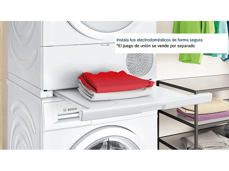 Secadora bomba de calor - Bosch WQG245D0ES, Serie 6, 9 kg, 15 programas, AutoDry, Condensador Autolimpiante, Blanco