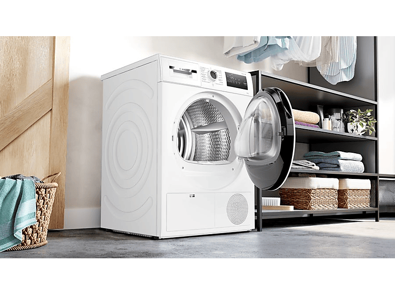 Secadora bomba de calor - Bosch WTR83200ES, Serie 4, 8 kg, 11 programas, AutoDry, Easy Clean, Blanco