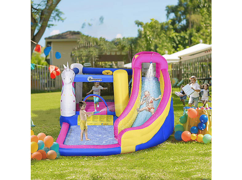 Castillo Inflable Infantil - Outsunny 342-027V90, a partir de 3 año(s), Multicolor
