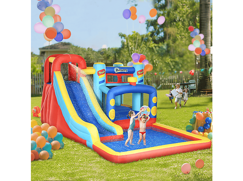 Castillo Hinchable - Outsunny 342-058V90, a partir de 3 año(s), Multicolor