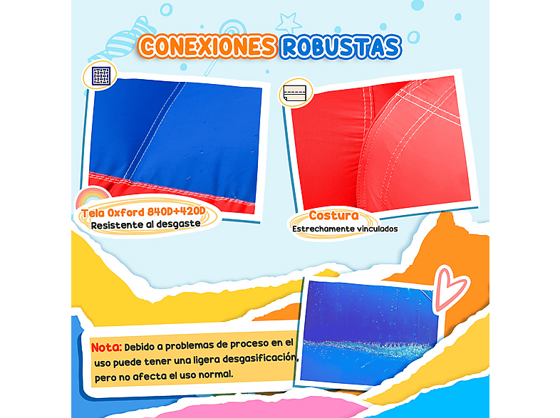 Castillo Hinchable - Outsunny 342-058V90, a partir de 3 año(s), Multicolor