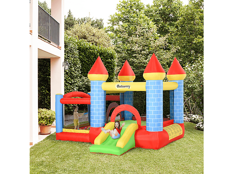 Castillo Inflable Infantil - Outsunny 300x275x210 cm, a partir de 3 año(s), Multicolor