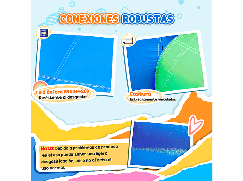 Castillo Hinchable - Outsunny 330x245x215 cm, a partir de 3 año(s), Multicolor