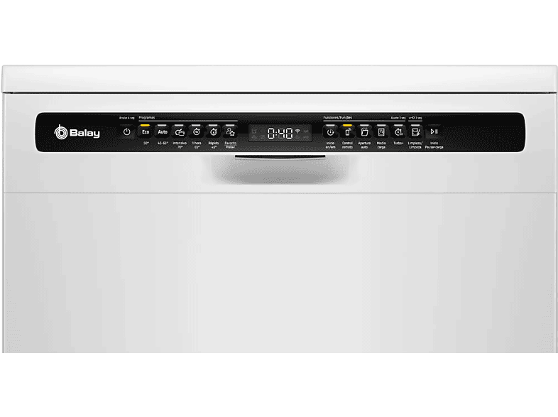 Lavavajillas - Balay 3VS6361BP, 14 servicios, 6 programas, 60 cm, Home Connect, Display digital, Blanco