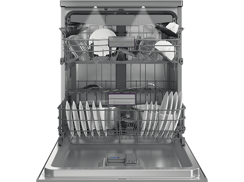 Lavavajillas - Beko BDFN36650XC, 16 Servicios, 11 Programas, 60 cm, Tercera bandeja, CornerIntense, DeepWash, Inox