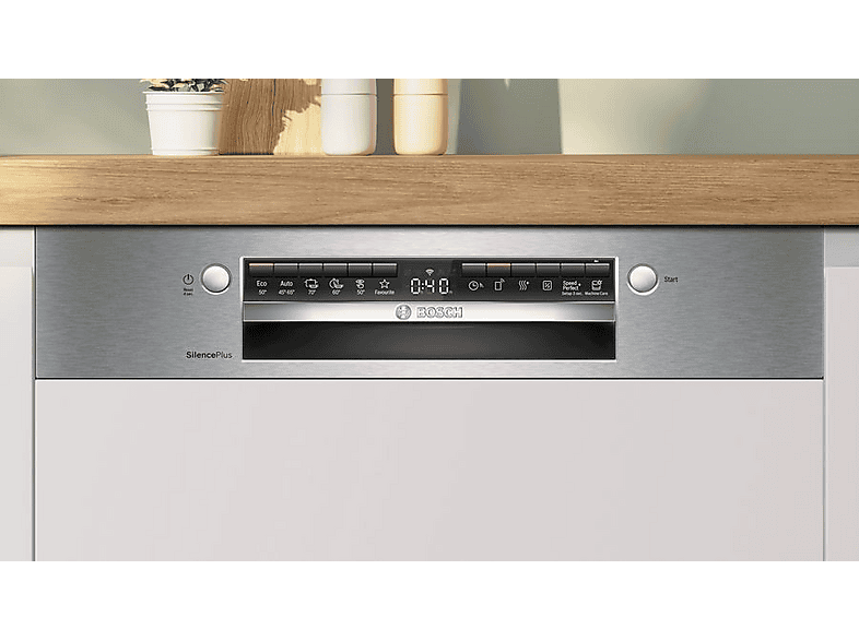 Lavavajillas integrable - Bosch SMI4ECS28E, Serie 4, 14 servicios, 6 programas, 60 cm, Home Connect, Silence Plus, Sin panelar