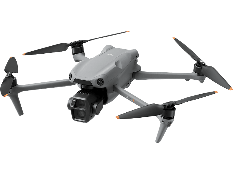 Dron - DJI Air 3S, CMO 1", 45 min Autonomía, Vídeos 4K/60 fps HDR, Doble Cámara, Panorámica Libre, Detección Obstáculos en Escenas Nocturnas, Gris