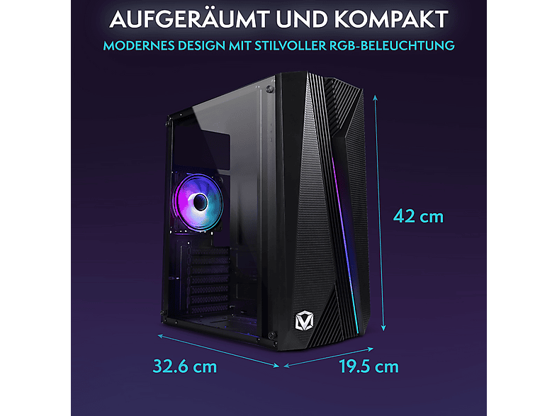 Pack PC Gaming - Vibox I-72, Ryzen 3 3200G, 8 GB RAM, 480 GB SSD, Radeon™ RX Vega 8, Linux, Monitor 22 " Full-HD, Negro