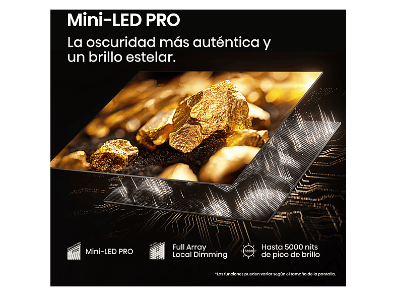 TV Mini LED 65" - Hisense 65U8Q/MINILED/165HZ/4.2.2, UHD 4K, Quad Core MT9655, Smart TV, Negro