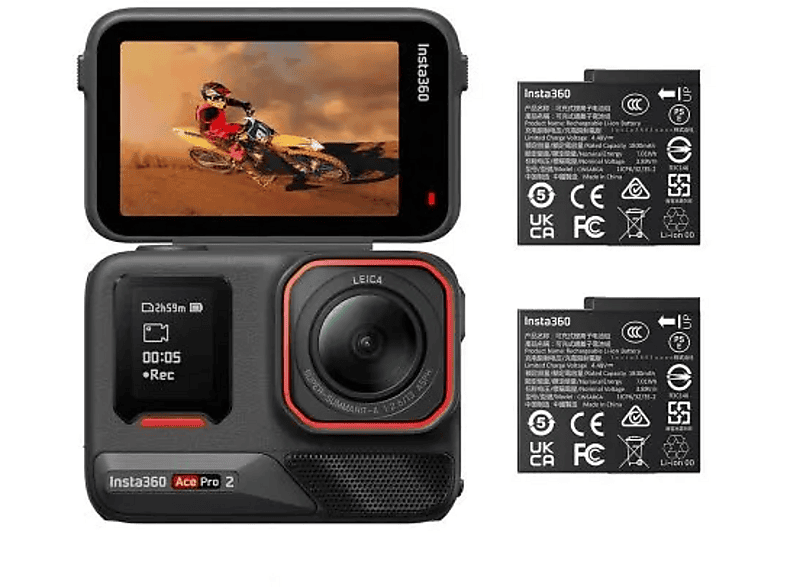 Cámara deportiva - Insta360 Ace Pro 2, 8K, 180 minutos Autonomía, Negro