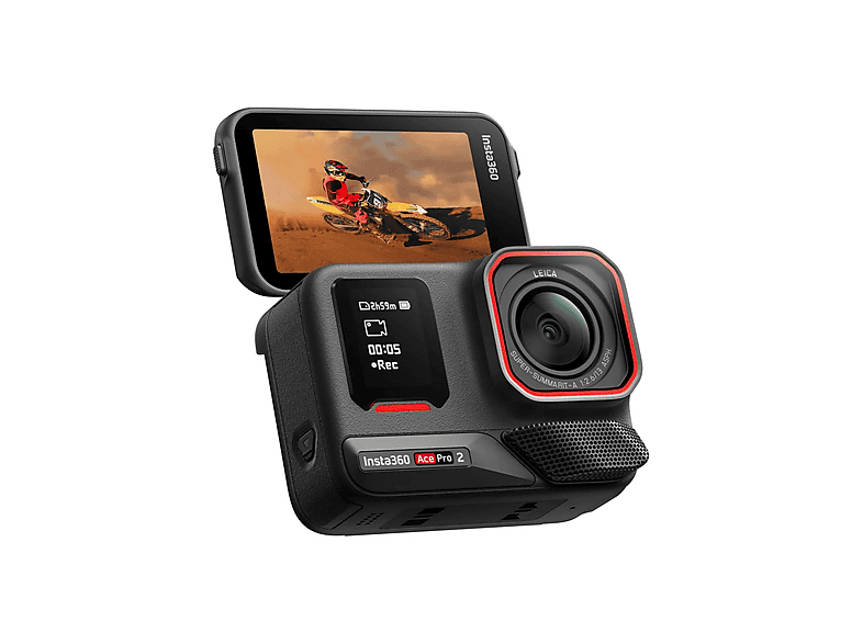 Cámara deportiva - Insta360 Ace Pro 2, 8K, 180 minutos Autonomía, Negro