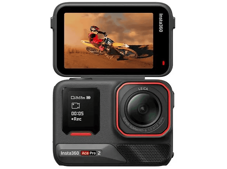 Cámara deportiva - Insta360 Ace Pro 2, 8K, 180 minutos Autonomía, Negro
