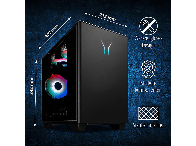 PC gaming - Erazer BANDIT P20 U7-265F/32/1/RTX5060TI/W11, Intel® Core™ Ultra 7 265F, 32 GB RAM, 1 TB SSD, GeForce RTX™ 5060 Ti, Windows 11 Home, Negro