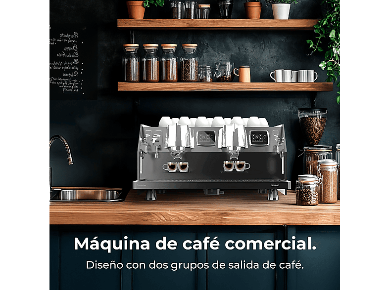 Cafetera express - Cecotec Baristeo Regina, 9 bar, 5200 W, negro