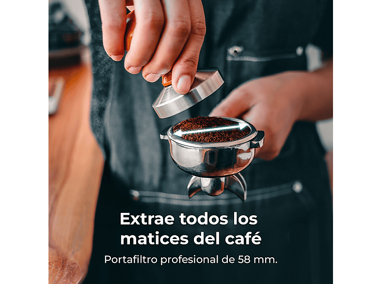 Cafetera express - Cecotec Baristeo Regina, 9 bar, 5200 W, negro