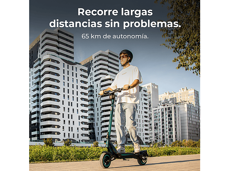 Patinete eléctrico - Cecotec 9274/BONGO Y65 CONNECTED, Pot. máx. 1200 W, Carga máx. 120 kg, 120 min autonomía, 12500 mAh, negro