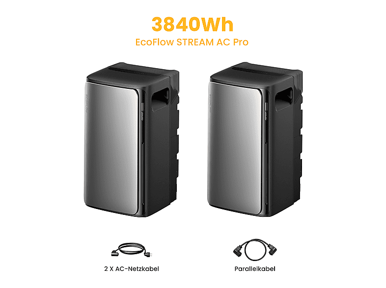 Batería extra para estación de energía - Ecoflow STREAM AC Pro Set de 2 con cable paralelo, 1200 W