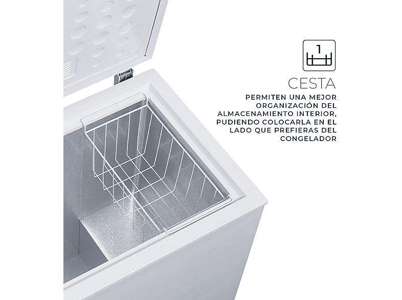 Congelador vertical - Svan SCH1001EDC, 98 l, 84,5 cm, Blanco