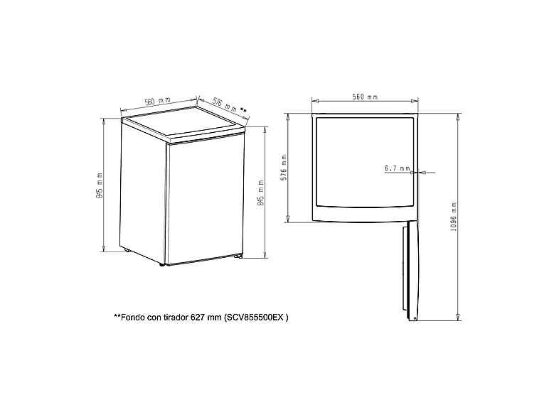 Congelador vertical - Svan SCV855500EX, 85 l, 845 mm, Inox