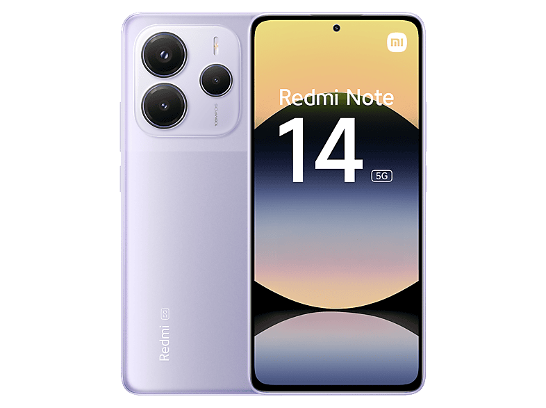 Móvil - Xiaomi Redmi Note 14 5G, Morado lavanda, 256 GB, 8 GB RAM, 6.67" AMOLED FHD+, MediaTek Dimensity 7025-Ultra, 5110 mAh