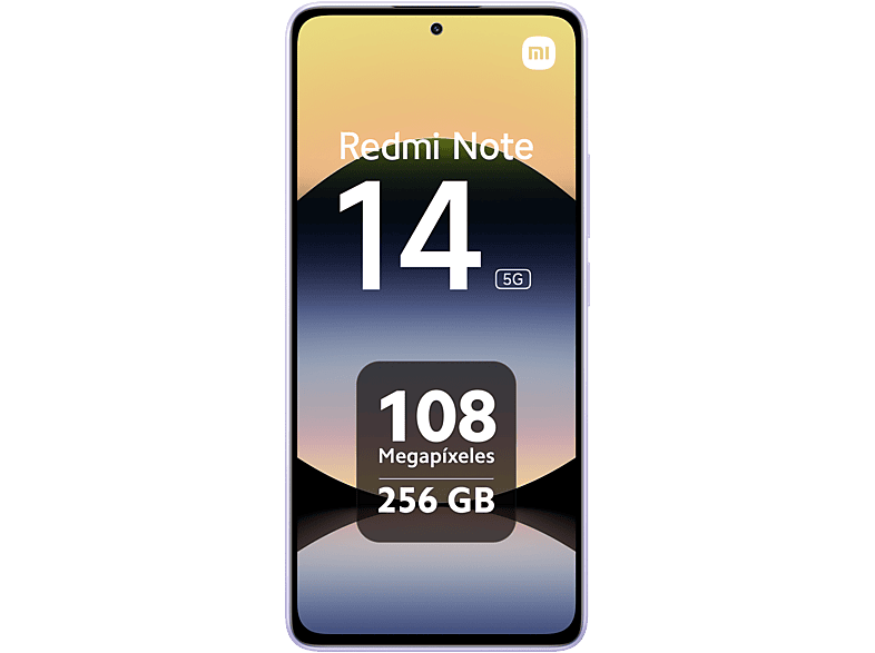 Móvil - Xiaomi Redmi Note 14 5G, Morado lavanda, 256 GB, 8 GB RAM, 6.67" AMOLED FHD+, MediaTek Dimensity 7025-Ultra, 5110 mAh