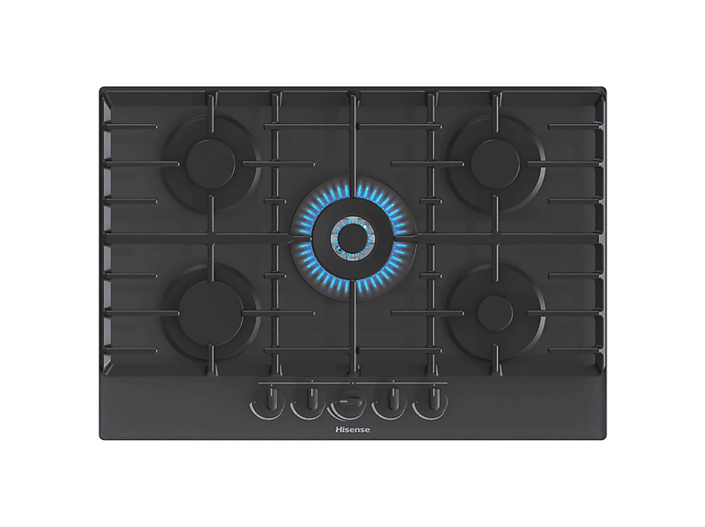 Placa de gas - Hisense GG773B, 5 zone(s) zonas, 750 mm, Negro
