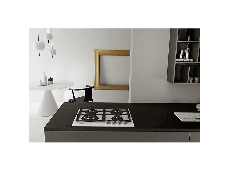Placa de gas - Whirlpool AKTL629/WH, 4 zone(s) zonas, 590 mm, Blanco