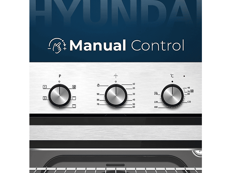 Horno multifunción - Hyundai HHM4700X, Libre instalación, 60 l, 59,6 cm, Inox