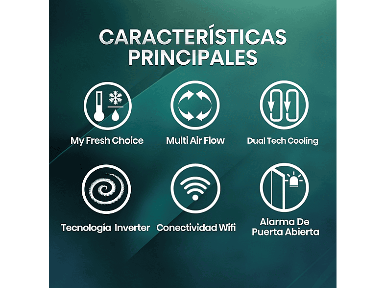 Frigorífico americano - Hisense RQ5P470SETE, Total No Frost, 178.5 cm, 483 l, WiFi, Inverter, Cristal Blanco