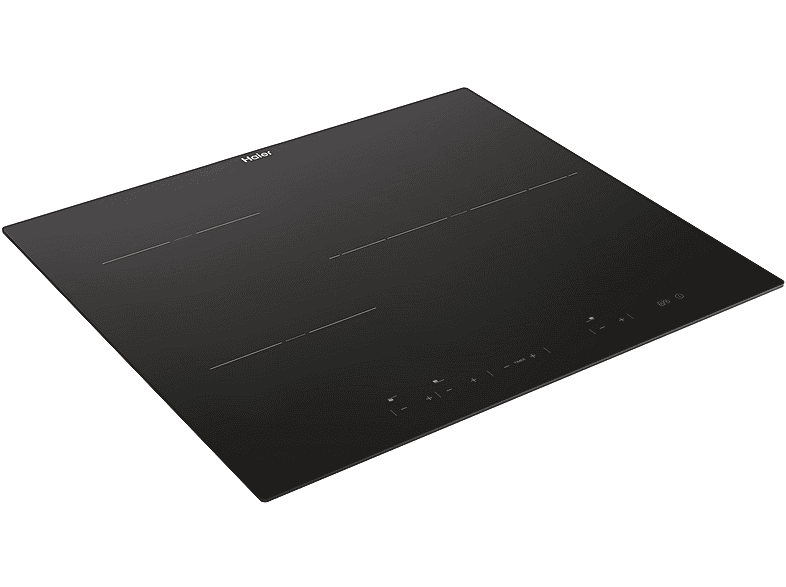 Placa inducción - Haier HAI63DC, 3 Zonas, Zona gigante de 32 cm, 9 Niveles de potencia + Booster, Negro