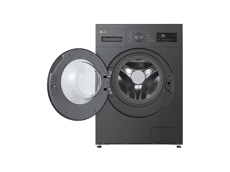 Lavadora carga frontal - LG F4A10S8NDK, 8 kg, 1400 rpm, 8 programas, Grafito Silver