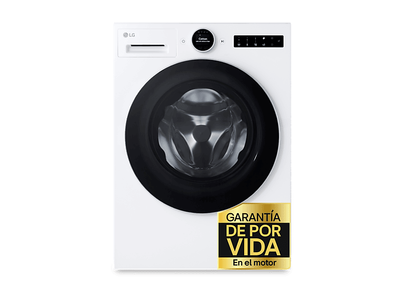Lavadora carga frontal - LG F4X7513TWS, 13 kg, 1400 rpm, 23 programas, TurboWash™, Selector LCD, Blanco marfil