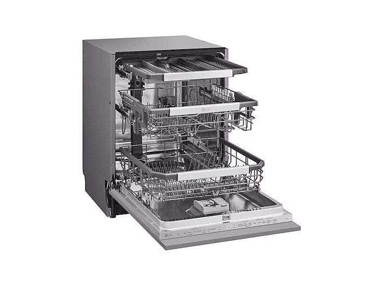 Lavavajillas integrable - LG DB476TXS, 14 servicios, 10 programas, 60 cm, TrueSteam™, Tercera bandeja, Sin panelar