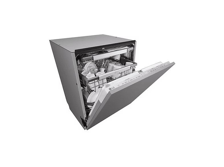 Lavavajillas integrable - LG DB476TXS, 14 servicios, 10 programas, 60 cm, TrueSteam™, Tercera bandeja, Sin panelar