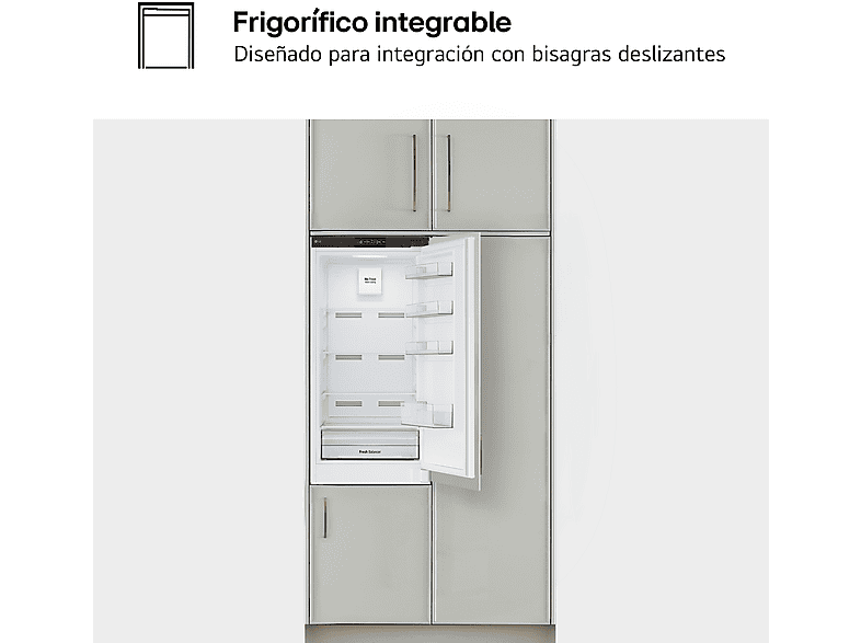 Frigorífico combi - LG GTFN256SER, No Frost, 177 cm, 233 l, Sin panelar
