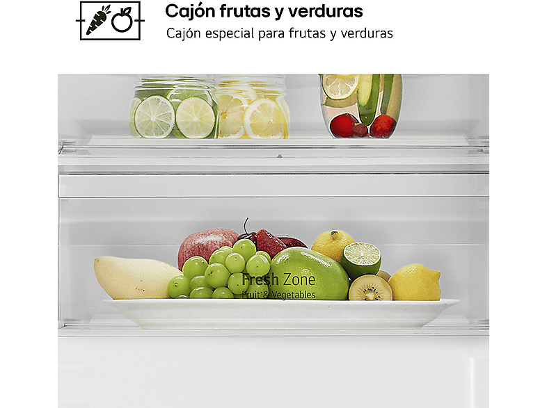 Frigorífico combi - LG GTFN256SER, No Frost, 177 cm, 233 l, Sin panelar
