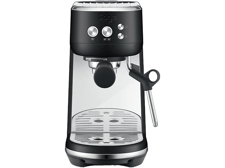 Cafetera express - Sage the Bambino®, 9 bar, 1600 W, 2 tazas, ThermoJet®, Microespumado Manual, Trufa negra