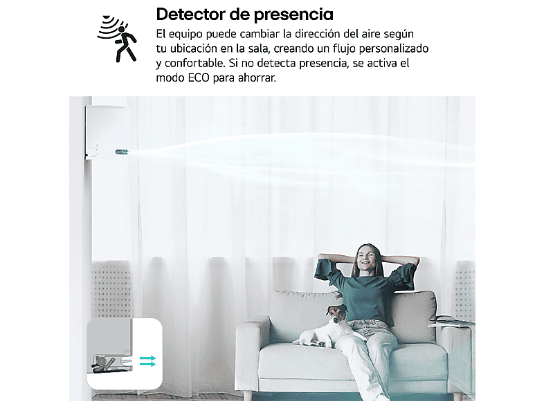 Aire acondicionado Split 1 x 1 - LG MAGNA12LX, 3010 fg/h, WiFi, Freeze Cleaning, Blanco