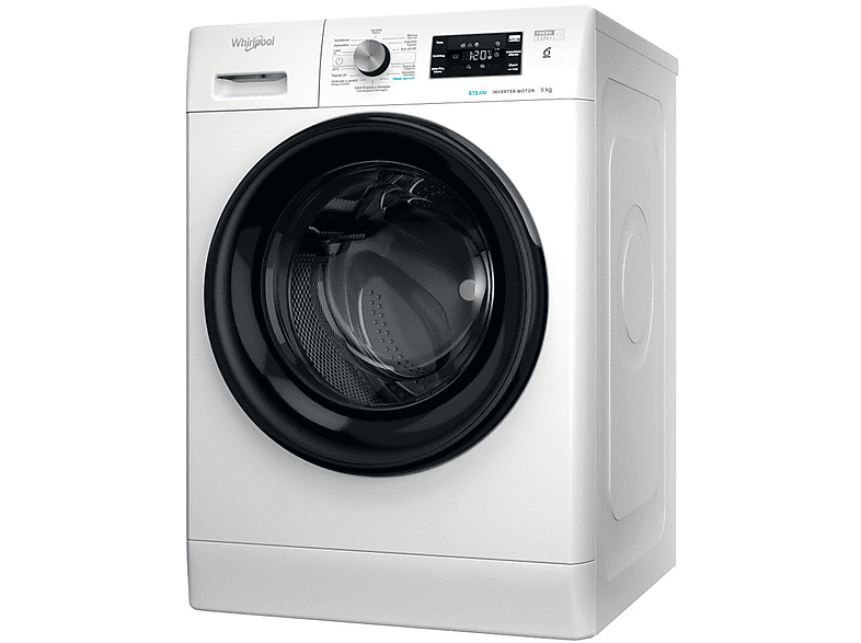 Lavadora carga frontal - Whirlpool FFB 9489 BV SPT, 9 kg, 1400 rpm, 14 Programas, Fresh Care+, Tecnología 6th Sense, Motor Inverter, Blanco