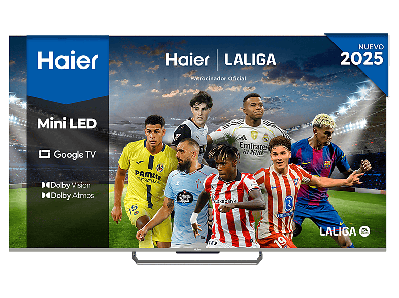 TV Mini-LED 55" - Haier M90 Series H55M90EUX, 4K, Google TV, 144Hz, 1.300 nits, Dolby Atmos, Plata