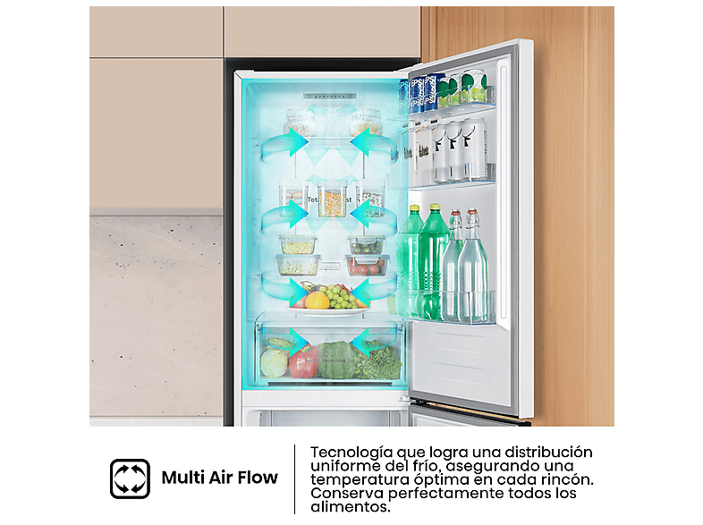 Frigorífico combi - Hisense RB390N4AWE1, Puerta reversible, Congelamiento rápido, No Frost, 186 cm, 304 l, Blanco