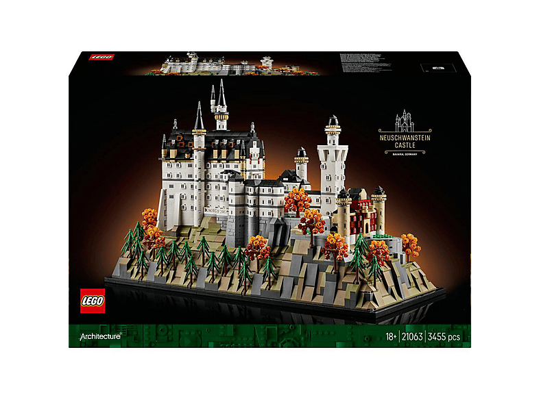 Juego de construcción - LEGO 21063 Architecture Castillo de Neuschwanstein - Maqueta DIY de Monumento, edad recomendada: 18 año(s), 3455 piezas
