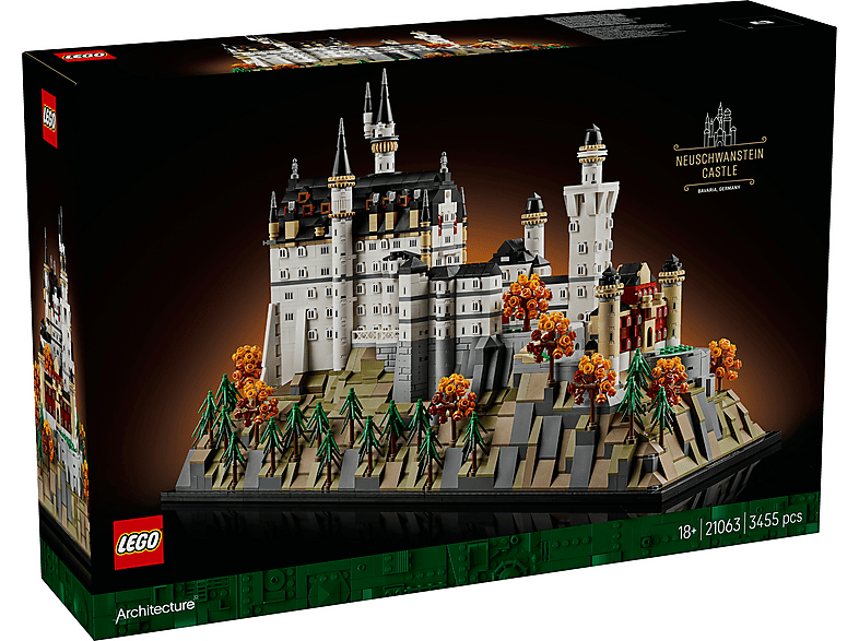 Juego de construcción - LEGO 21063 Architecture Castillo de Neuschwanstein - Maqueta DIY de Monumento, edad recomendada: 18 año(s), 3455 piezas
