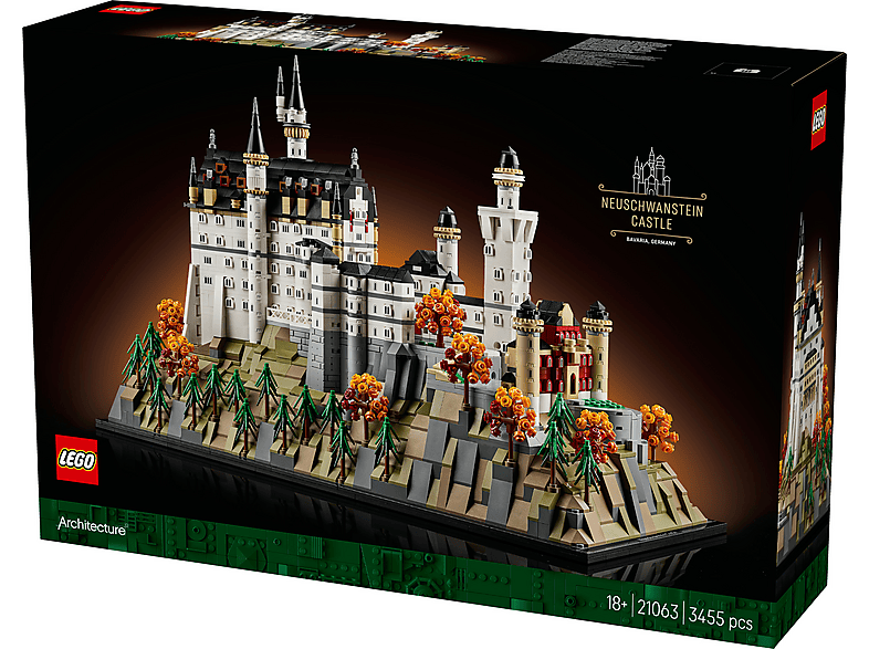 Juego de construcción - LEGO 21063 Architecture Castillo de Neuschwanstein - Maqueta DIY de Monumento, edad recomendada: 18 año(s), 3455 piezas