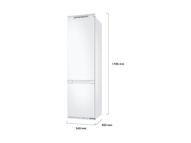 Frigorífico combi integrable - Samsung BRB80F30ADS0EF, Twin Cooling, 193.5 cm, 298 l, AI Energy Mode y Wifi, Sin panelar