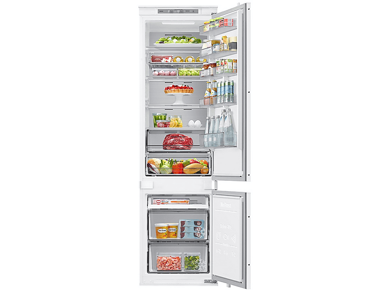 Frigorífico combi integrable - Samsung BRB80F30ADS0EF, Twin Cooling, 193.5 cm, 298 l, AI Energy Mode y Wifi, Sin panelar